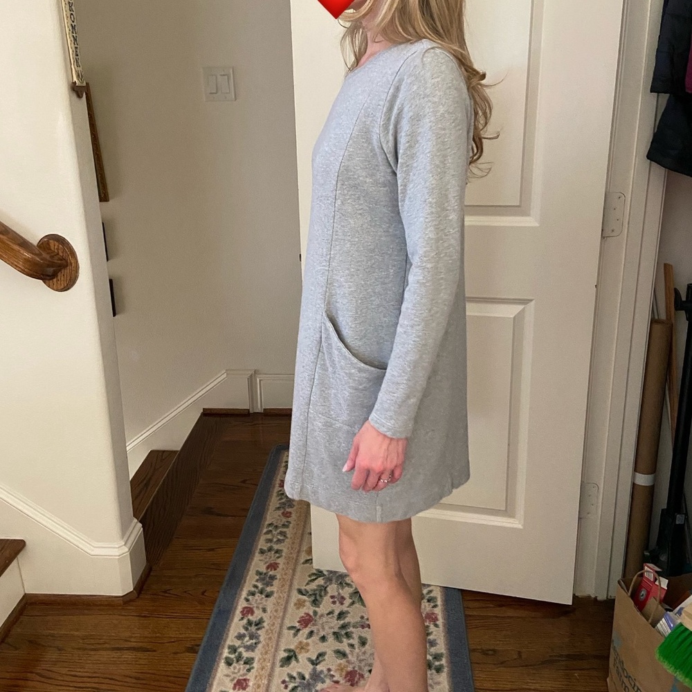 J Jill Light Grey Heather Sweatshirt Dress; Soft, Cozy; Long Sleeve; XSP; EUC - Picture 11 of 11